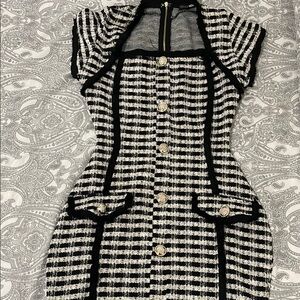 Chic Black and White Checkered Dress